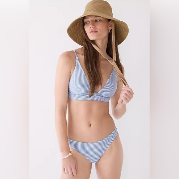 NWT J. Crew Hipster Bikini Bottom in Seersucker, Low-Rise, Moderate Coverage, 3X - Picture 5 of 15